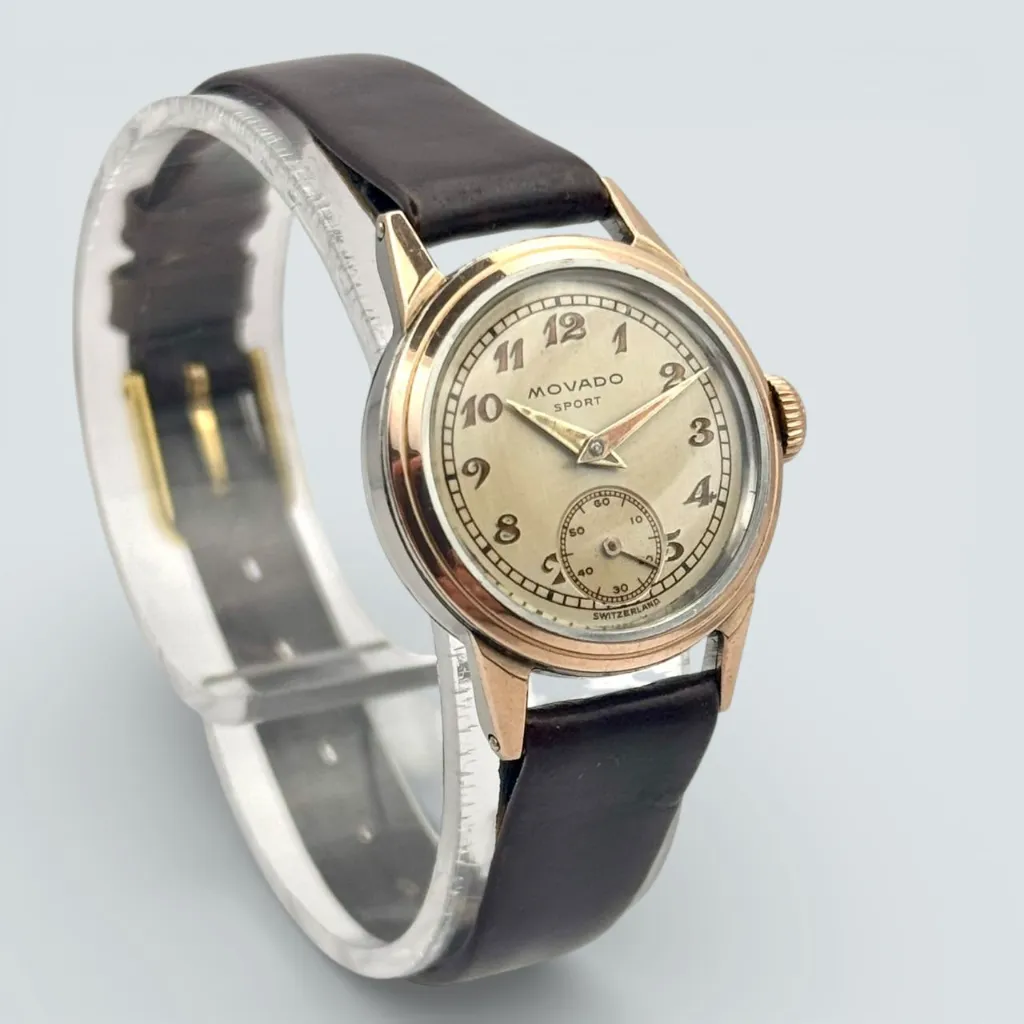 [401] Movado Sport - rose gold - with box - 1940s