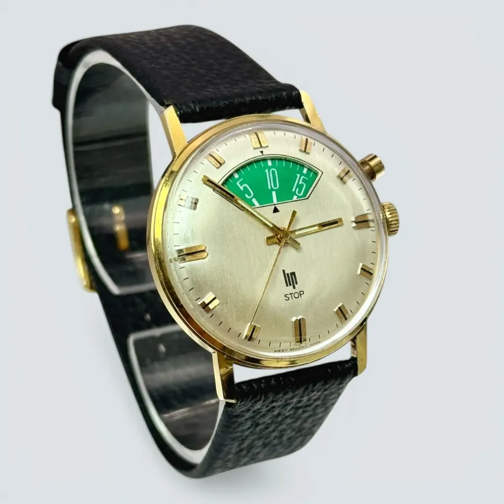 [422] Lip Stop known as “Parking Meter” - Gold plated - Cal. Lip R870 (Durowe 471) - 68/71