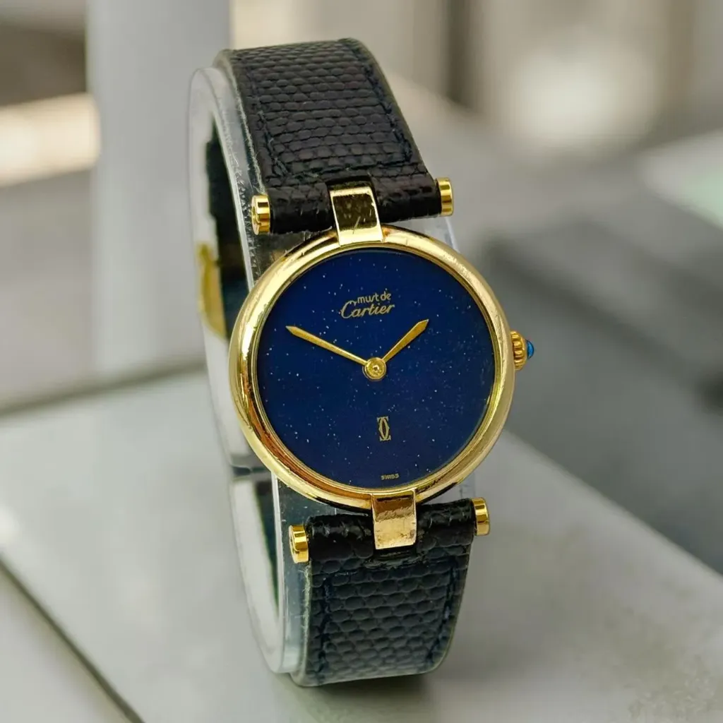 [210] Cartier Must de Cartier Vendôme — Lapis lazuli dial - 80's