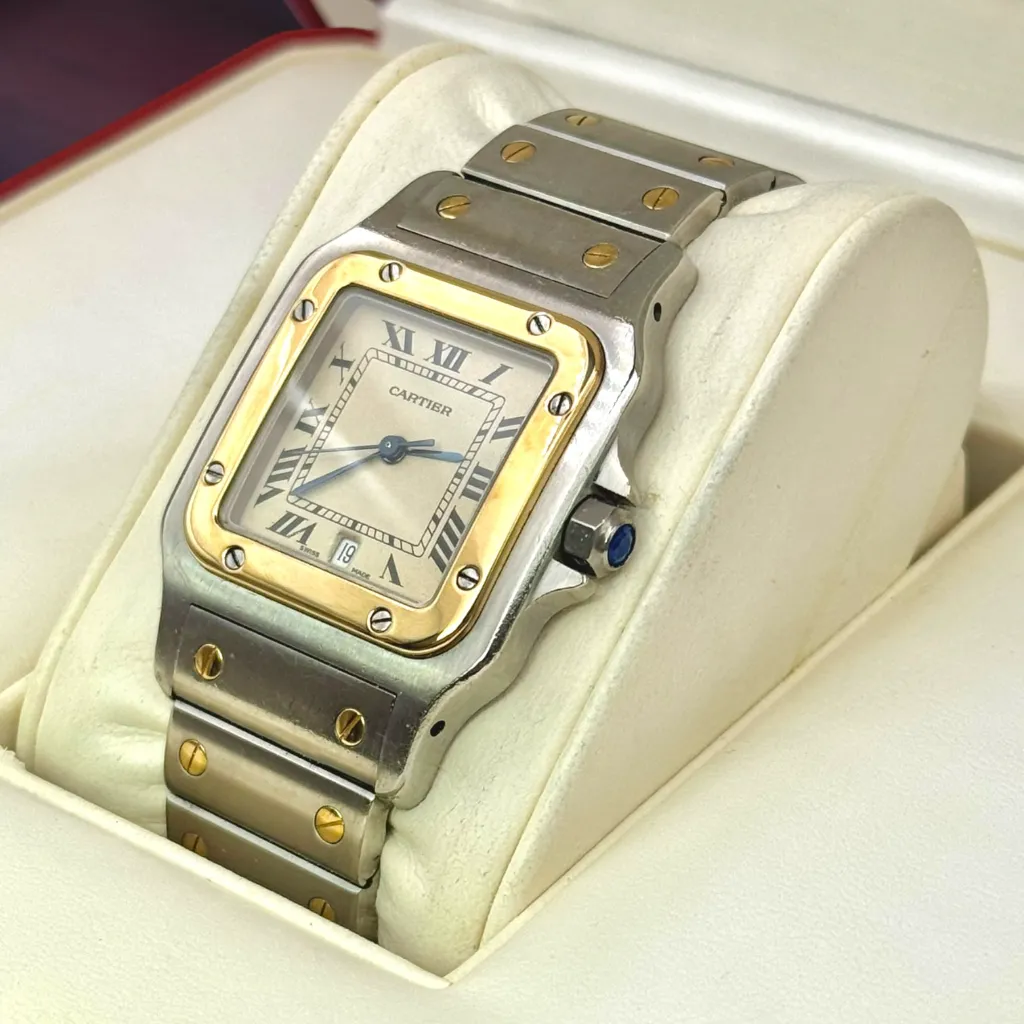 [398] Cartier Santos Galbée ref. 187901 with box - 1990s